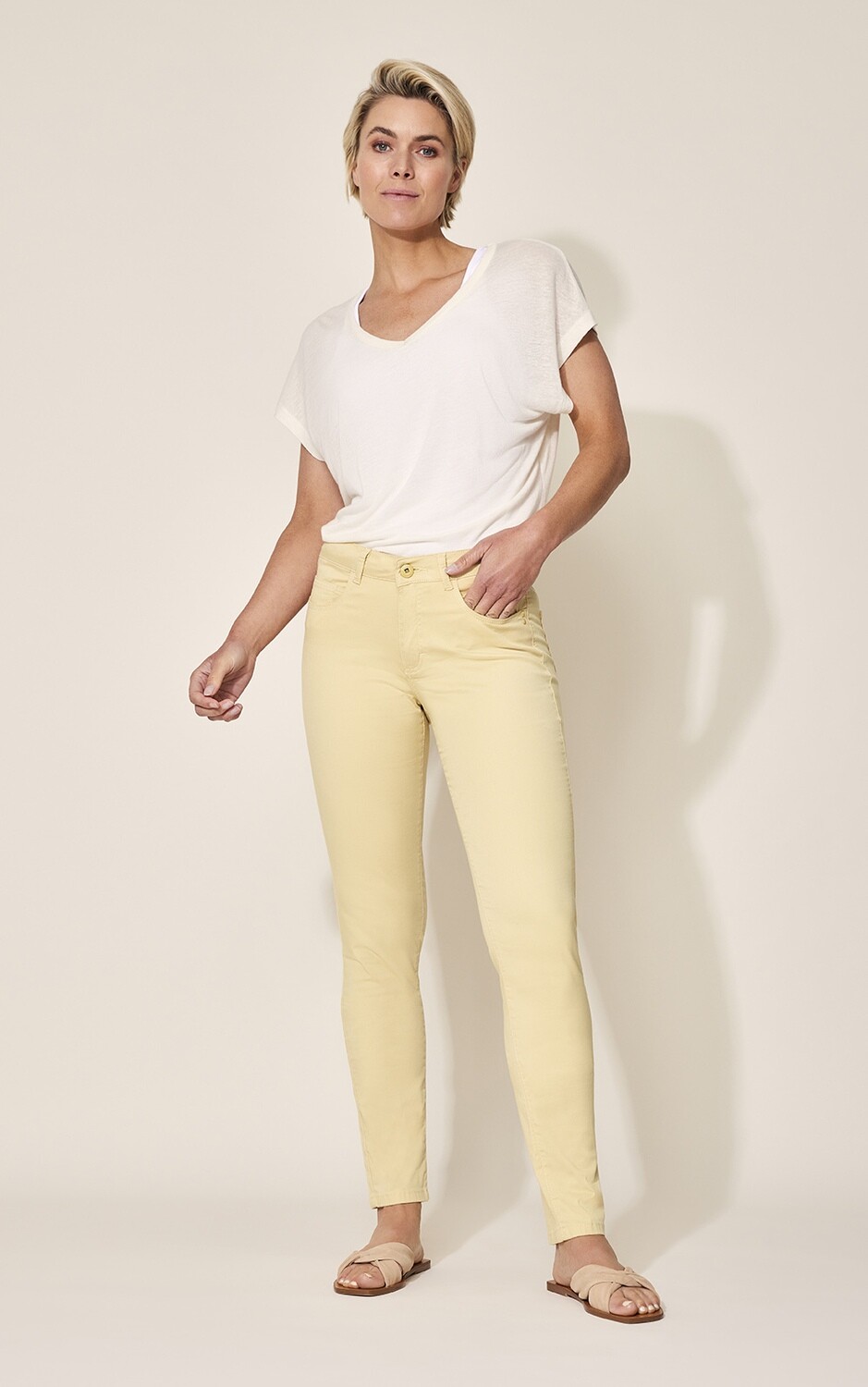 Para Mi Dames broek: Celine Sweet Cotton, Dusty Lemon, L32