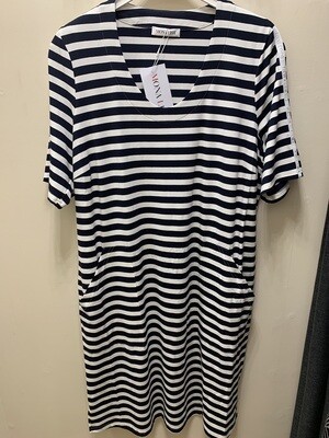 Mona Lisa Dames kleed: Gestreept, tot maat 50