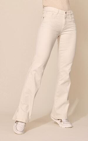 Para Mi Broek Jade : Off White, Color Denim, Wijd model