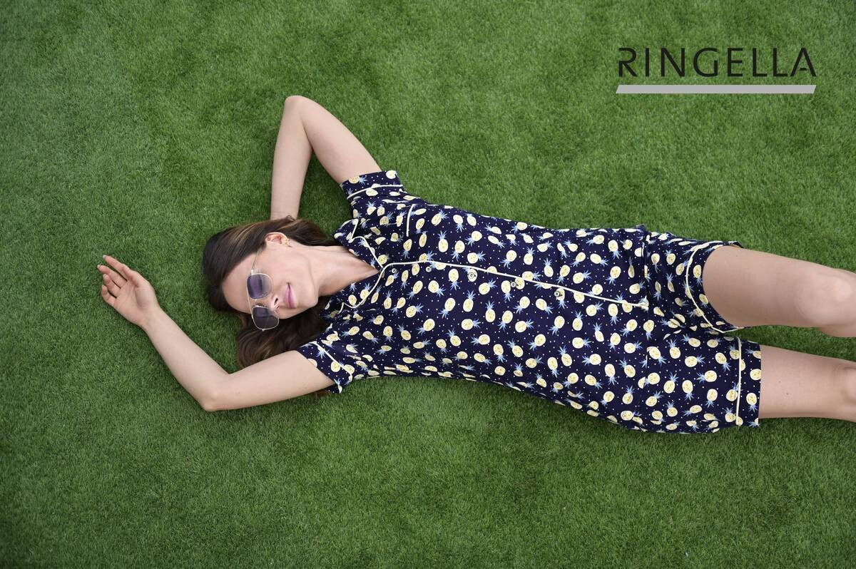 Ringella Dames pyjama: Doorknoop, ananas