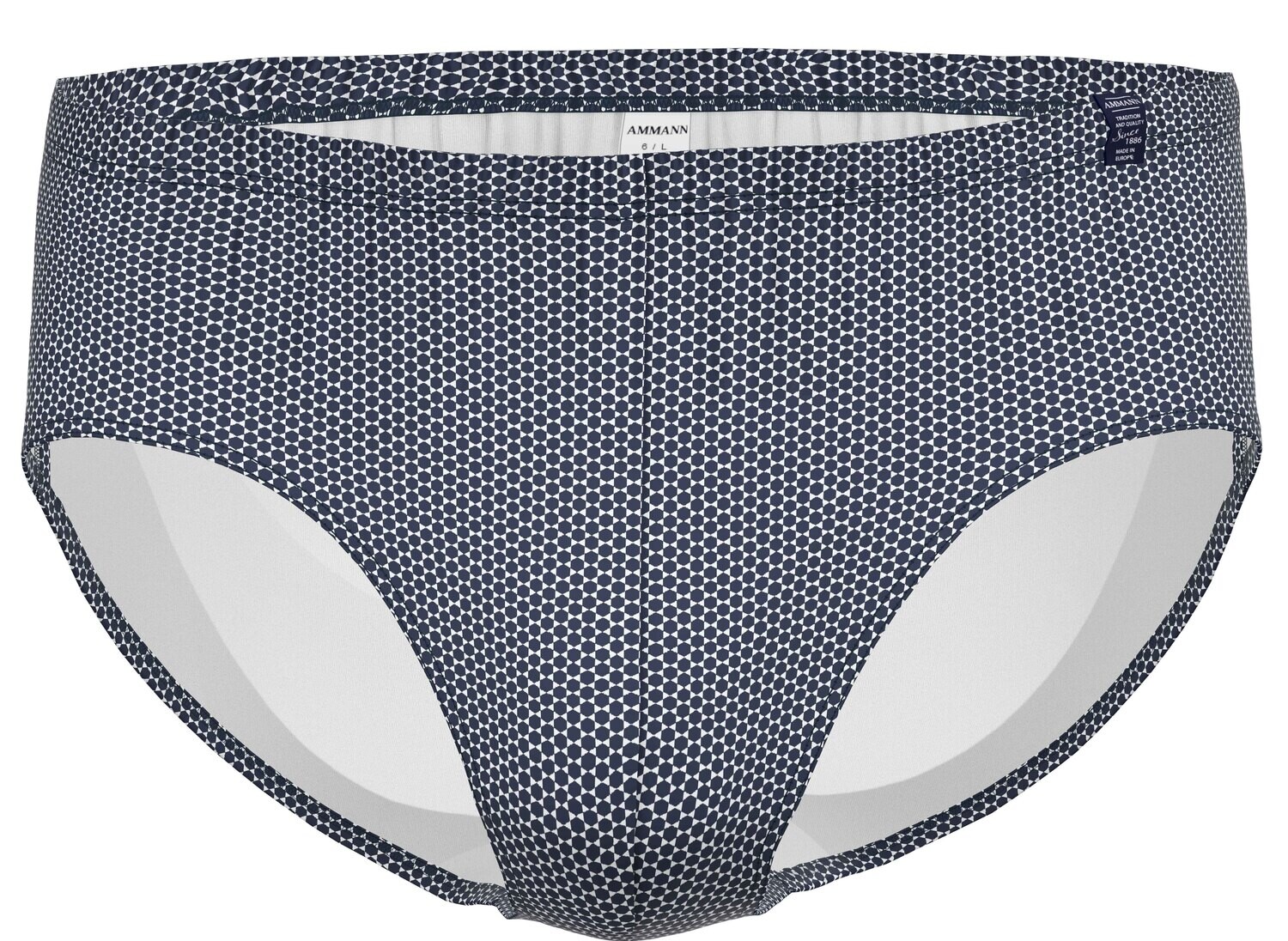 Ammann heren slip: Midi blauw gestreept, katoen / modal
