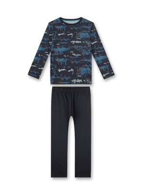 Sanetta Pyjama Jongens: 100% Katoen, antraciet