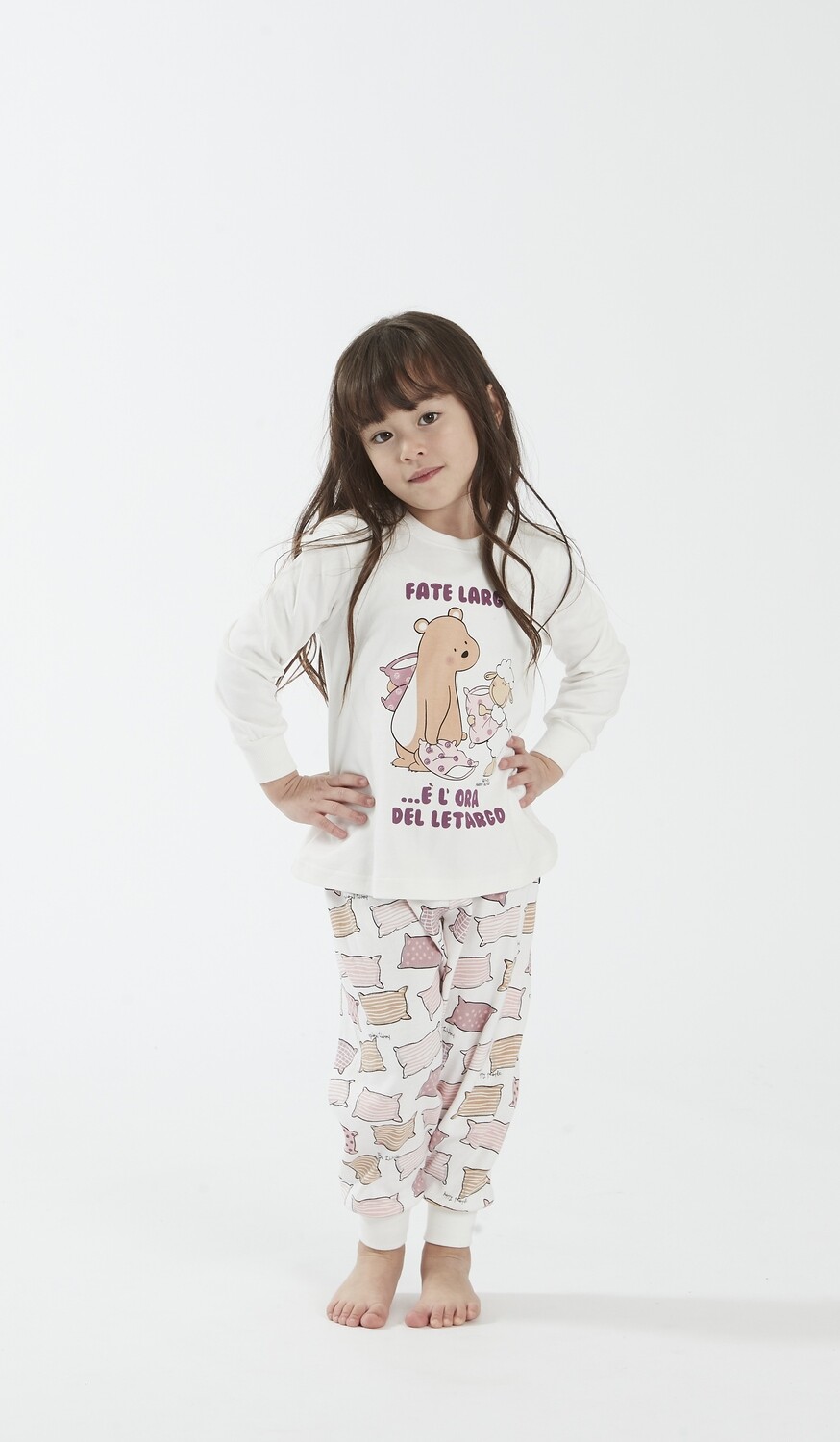 Happy People Pyjama meisjes: Kussen motief, Interlock