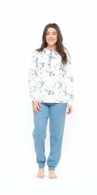 Gary Dames Pyjama: Interlock, Blauw