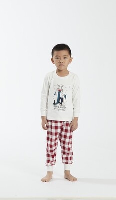 Happy People jongen pyjama: Interlock, Wolf in de sneeuw