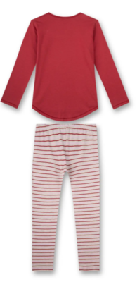 Sanetta Meisjes Pyjama: rood, 100% katoen