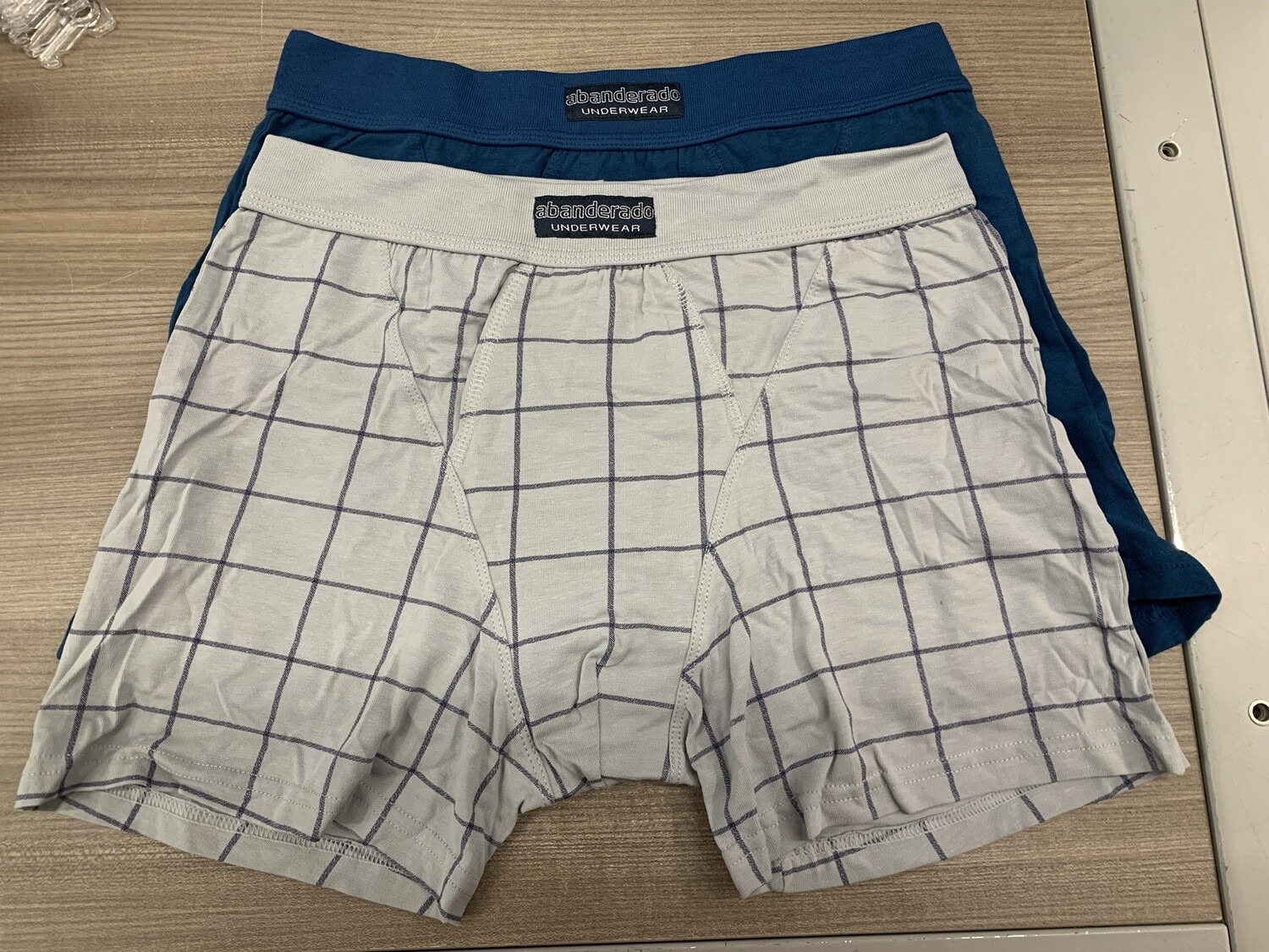 Abanderado Boxers heren met opening: Duopack, Blauw / grijs