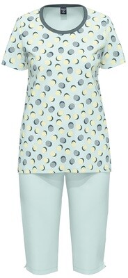 Ammann Dames Pyjama: Licht blauw, ( OPGEPAST, DONKER BLAUWE BROEK