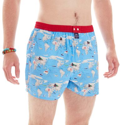MC Alson Boxershort Heren: Wereldbol, los model, ingewerkte slip
