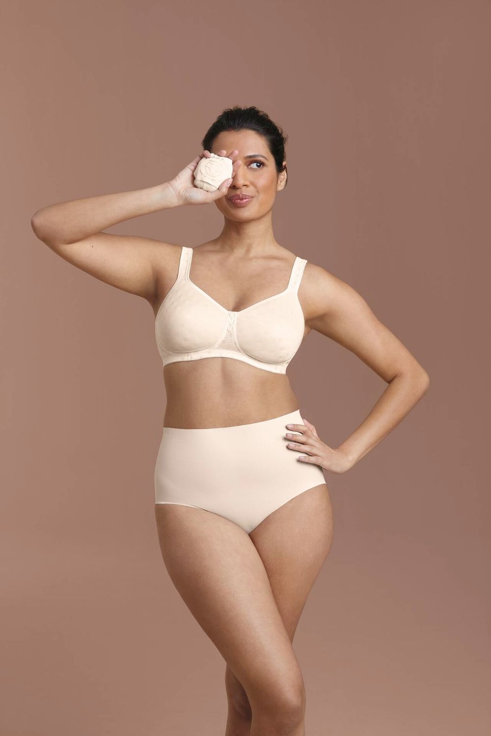 Anita Pocketpanty: Naadloze slip, Taille model, Zwart / Ecru of Huidskleur