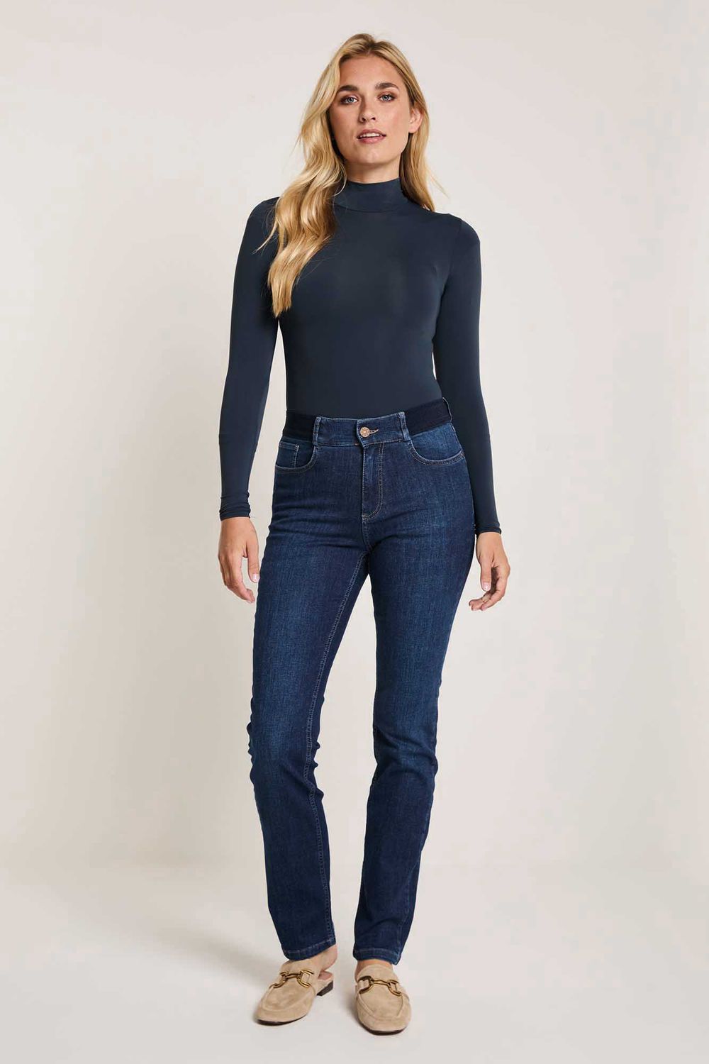 Para Mi jeans Broek: Angie ( Angela ), Elastic, Clean Indigo