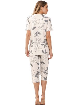 Pastunette Premium Dames pyjama: Ecru gebloemd