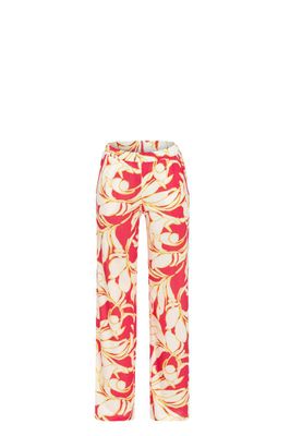 Ringella Bloomy Pyjama dames: Rood, korte mouw + lange broek