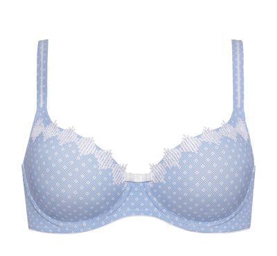 Dacapo Voorgevormde BH: Santorin, Blauw / wit, europese maten
