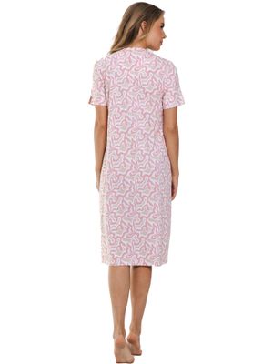 Pastunette Dames nachthemd: Pink, Korte mouw, 115cm, tot maat 58