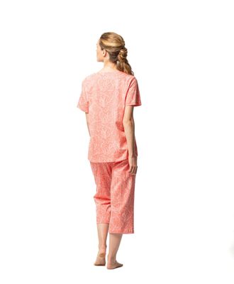 Egatex Dames pyjama: korte mouw / capri broek, Coral