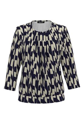 Frank Walder T-shirt: Blauw / ecru