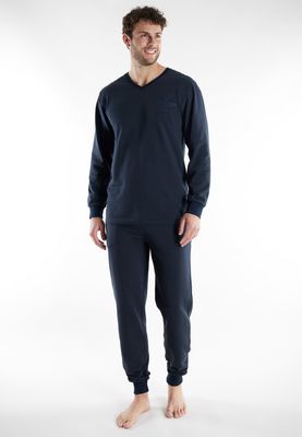 Tom Tailor Pyjama Heren: Blauw, licht gestreept, 100% Katoen