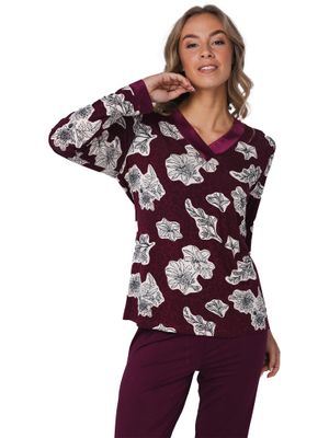 Pastunette Dames pyjama: Bordeaux, Viscose