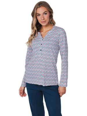 Pastunette dames pyjama: Blauw, 100% katoen
