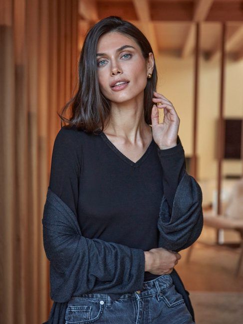 Janira Onderhemd Dames Thermo: CTA m/l Lace warm Nature, ivoor of zwart