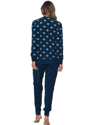 Pastunette Dames Pyjama: Blauw, Badstof