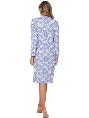 Pastunette dames nachthemd: Blauw, katoen, 105cm
