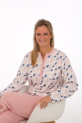 Perlina Dames Pyjama: Fanny A, Interlock Brushed, Roze
