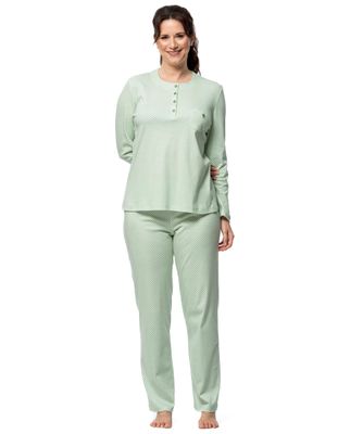 Egatex dames Pyjama: Groen, Lange mouwen