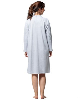 Egatex dames nachthemd: Blauw geprint, 110cm, interlock