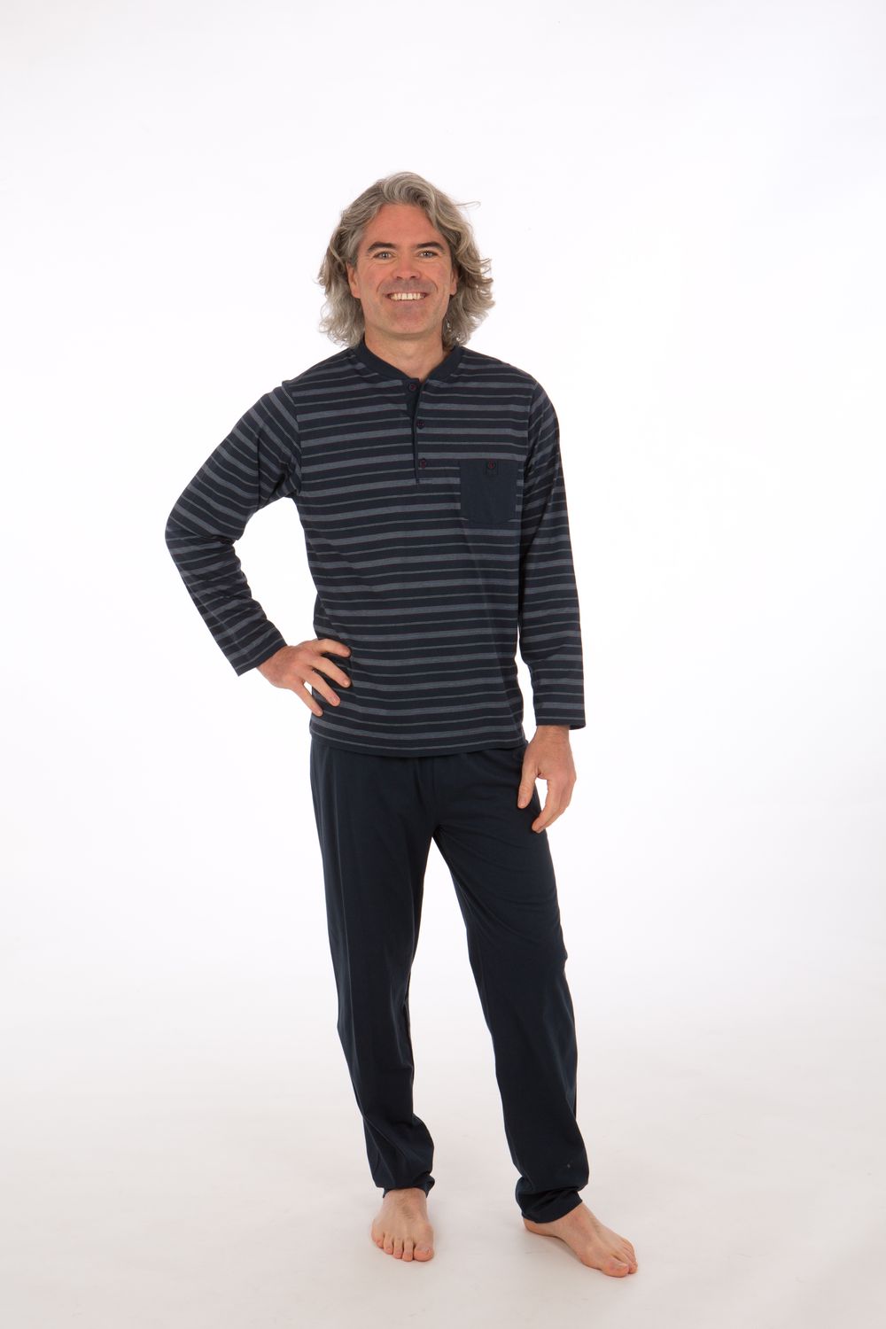 Perlina heren pyjama: Adam blauw, tot maat 6XL