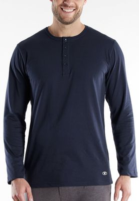 Tom Tailor Pyjama: Blauw, Effen Shirt / carree broek