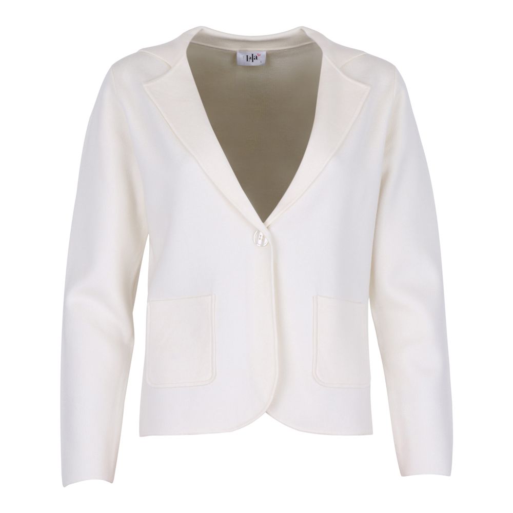 She Goes LaLa Gilet: Off White, met knopen, Kol &amp; revers