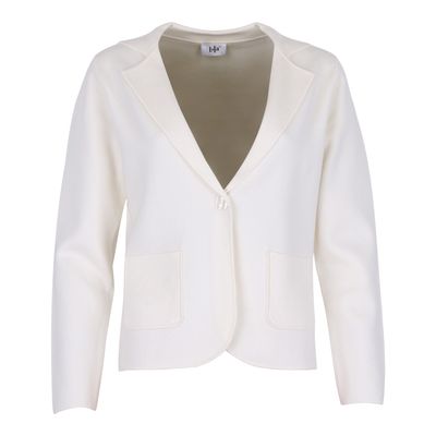 She Goes LaLa Gilet: Off White, met knopen, Kol &amp; revers