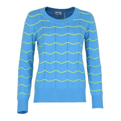 She Goes LaLa Pull: Licht blauw, gestreept met lime