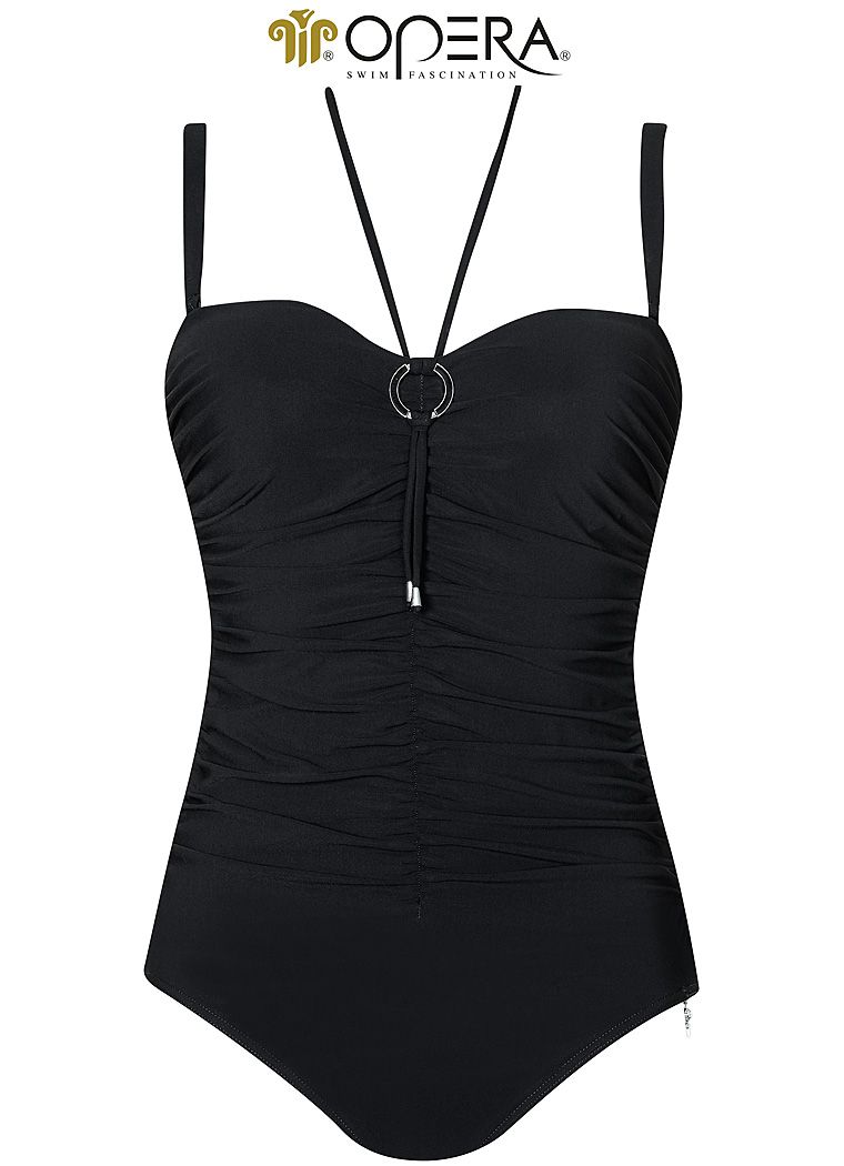Opera Badpak Zwart, voorgevormd, strapless mogelijk