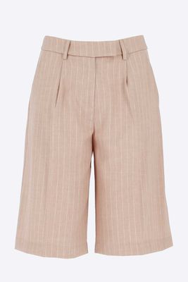 Signe Nature Bermuda: Rose / ecru gestreept