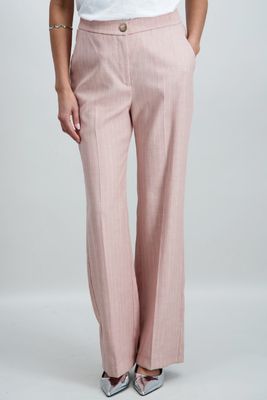 Signe Nature Broek: Rose / ecru gestreept