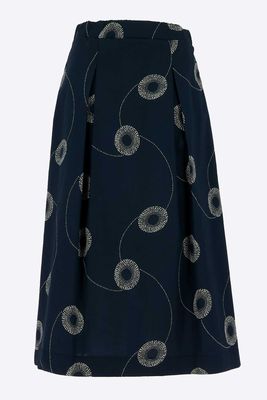 Signe Nature lange rok: Blauw / ecru