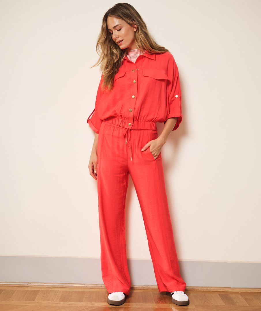 Esqualo Broek: Chili Red, Elastiek in de lenden
