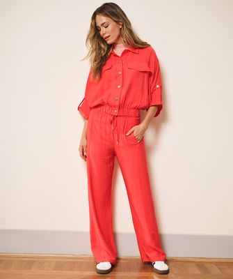 Esqualo Broek: Chili Red, Elastiek in de lenden