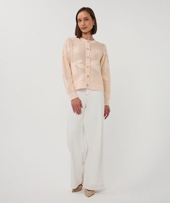 Esqualo Dames Cardigan: Belini kleur, met mouwen