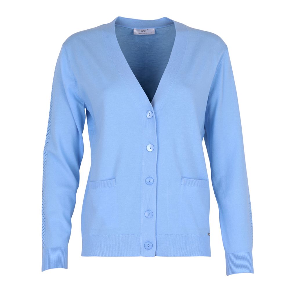 Luna ( She goes lala ) Gilet: Karly, blauw, met knopen