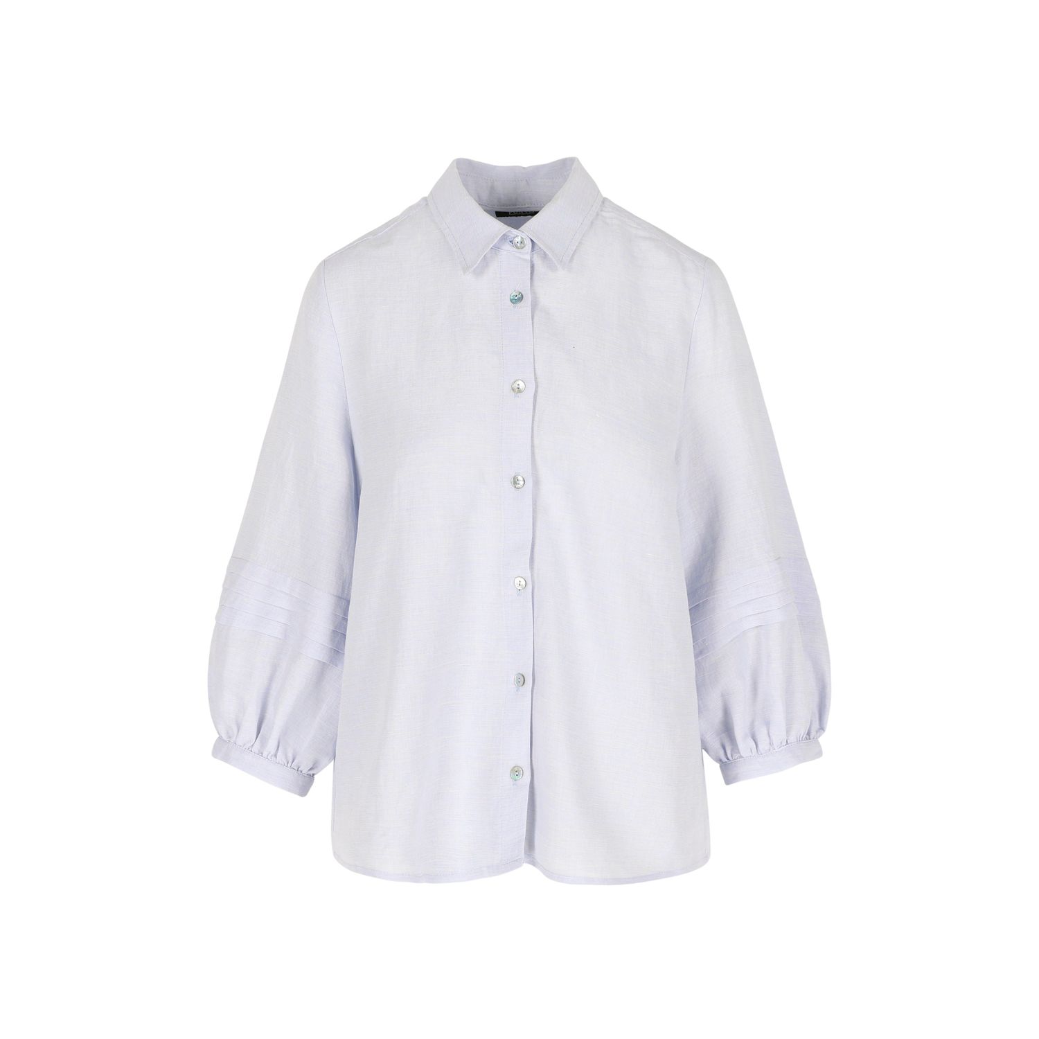 Punto One Dames bloes: Iba, Licht blauw, Linnen / viscose