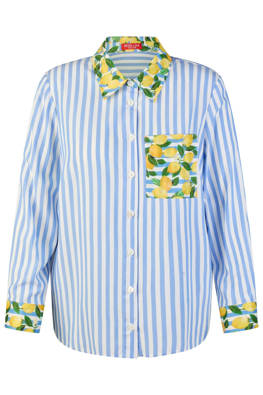 Mona Lisa Bloes, gestreept, citroen ( Duitse Maten
