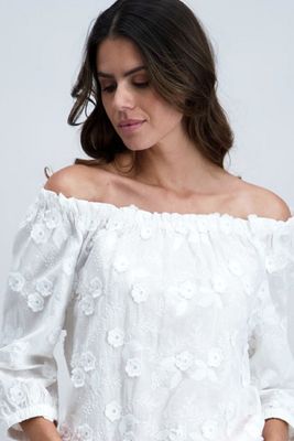 Signe Nature Dames bloes: Ecru, Kant