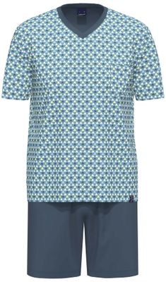 Ammann Herenpyjama: Korte mouw / short, blauw