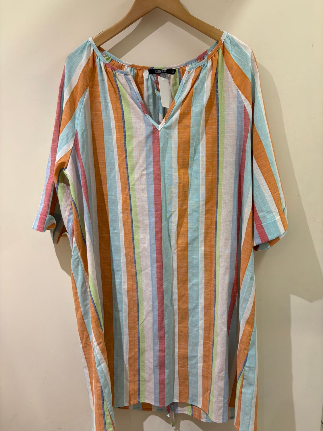 Punto Dames kleed: Gestreept, 100% Katoen