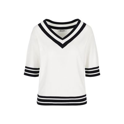 Question Punto Dames pull : Korte mouw, zwart / wit