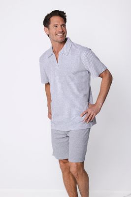 Pastunette Heren Homewear  Pyjama: Grijs, Zomer Badstof